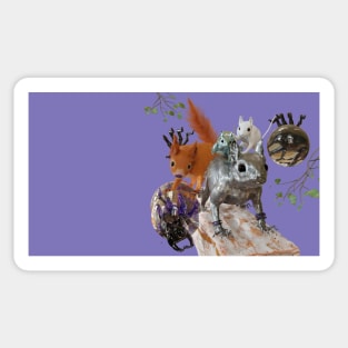 3D art - What's the squirrels up to? Sticker